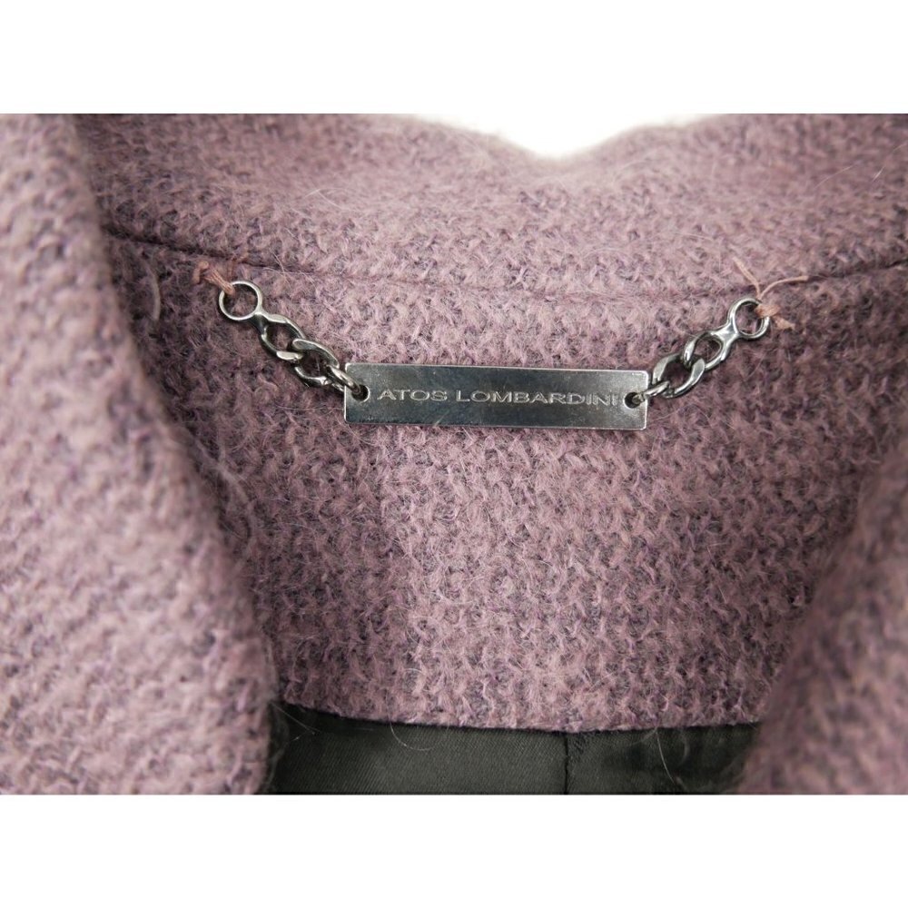 NWOT Atos Lombardi Wool Overcoat Muted Purple XS 40 - Picture 3 of 4